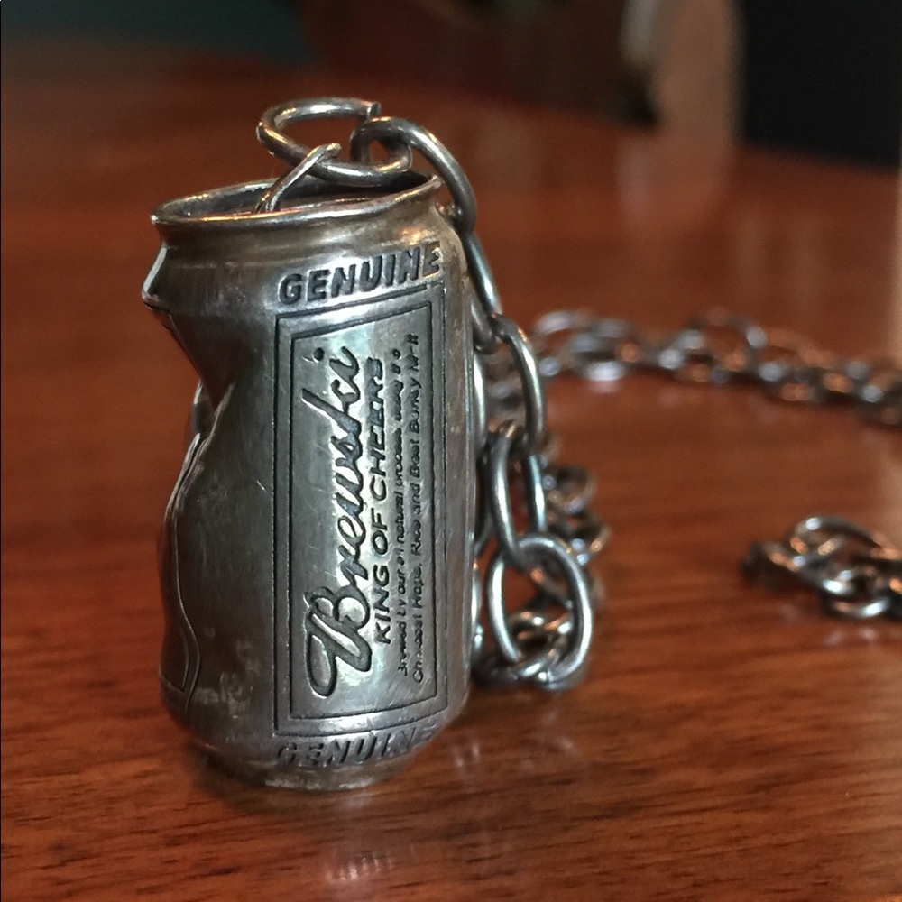 Sterling silver crushed Budweiser can. WTC